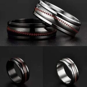 Stainless steel rotating baseball band Ring 8mm size 7 through 12 Available